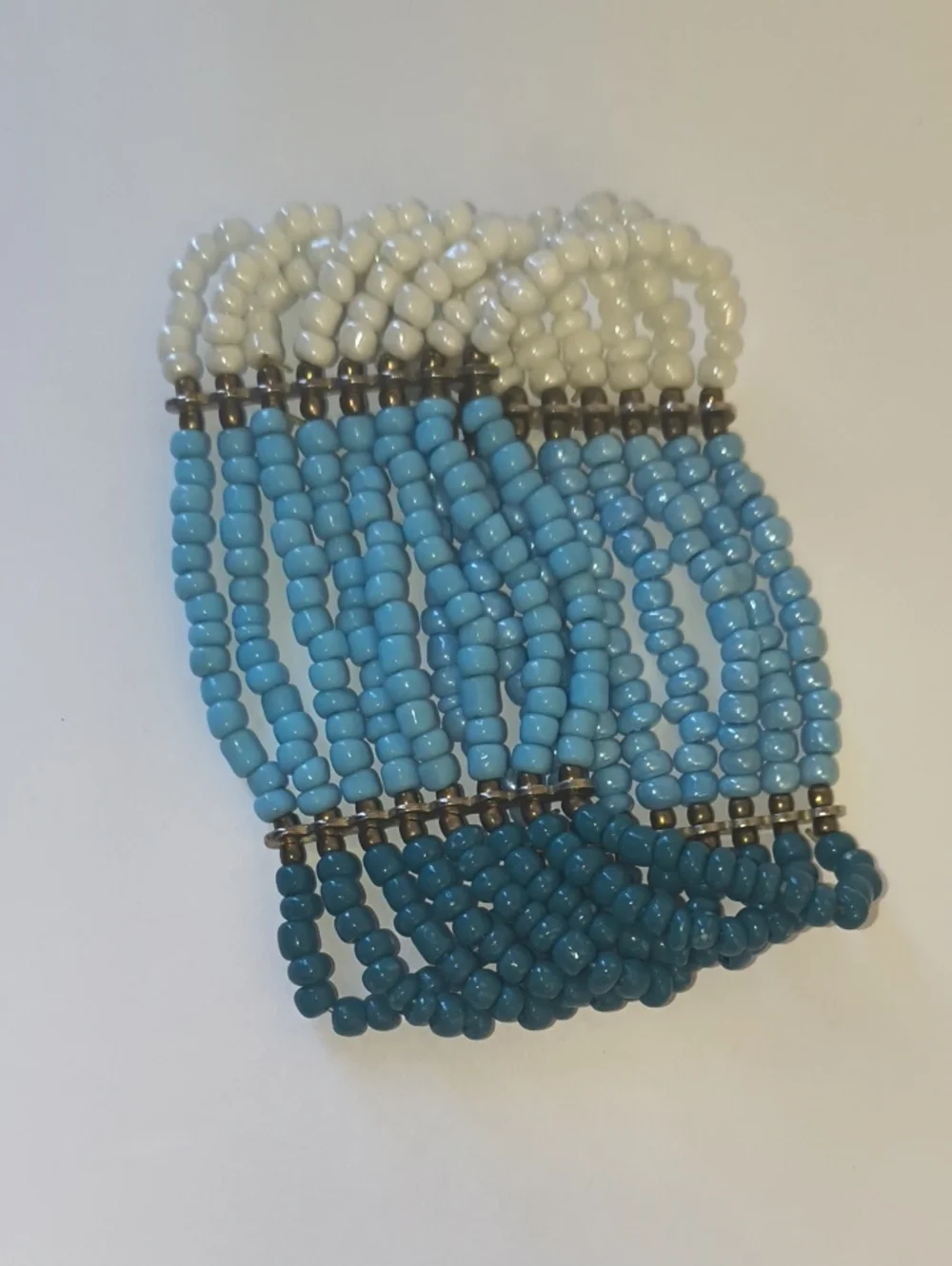 Wide Beaded Wrist Cuff 8 Strands Of Beads